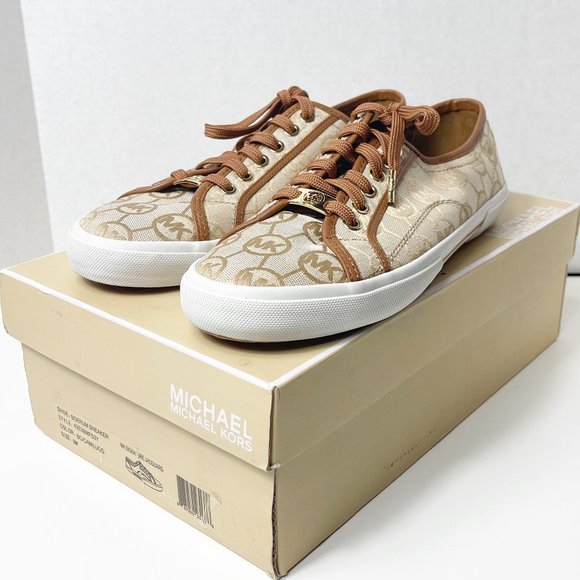 New MICHAEL Kors Women's Monogram Mocha Size 9 M Tan and Brown - Picture 9 of 15